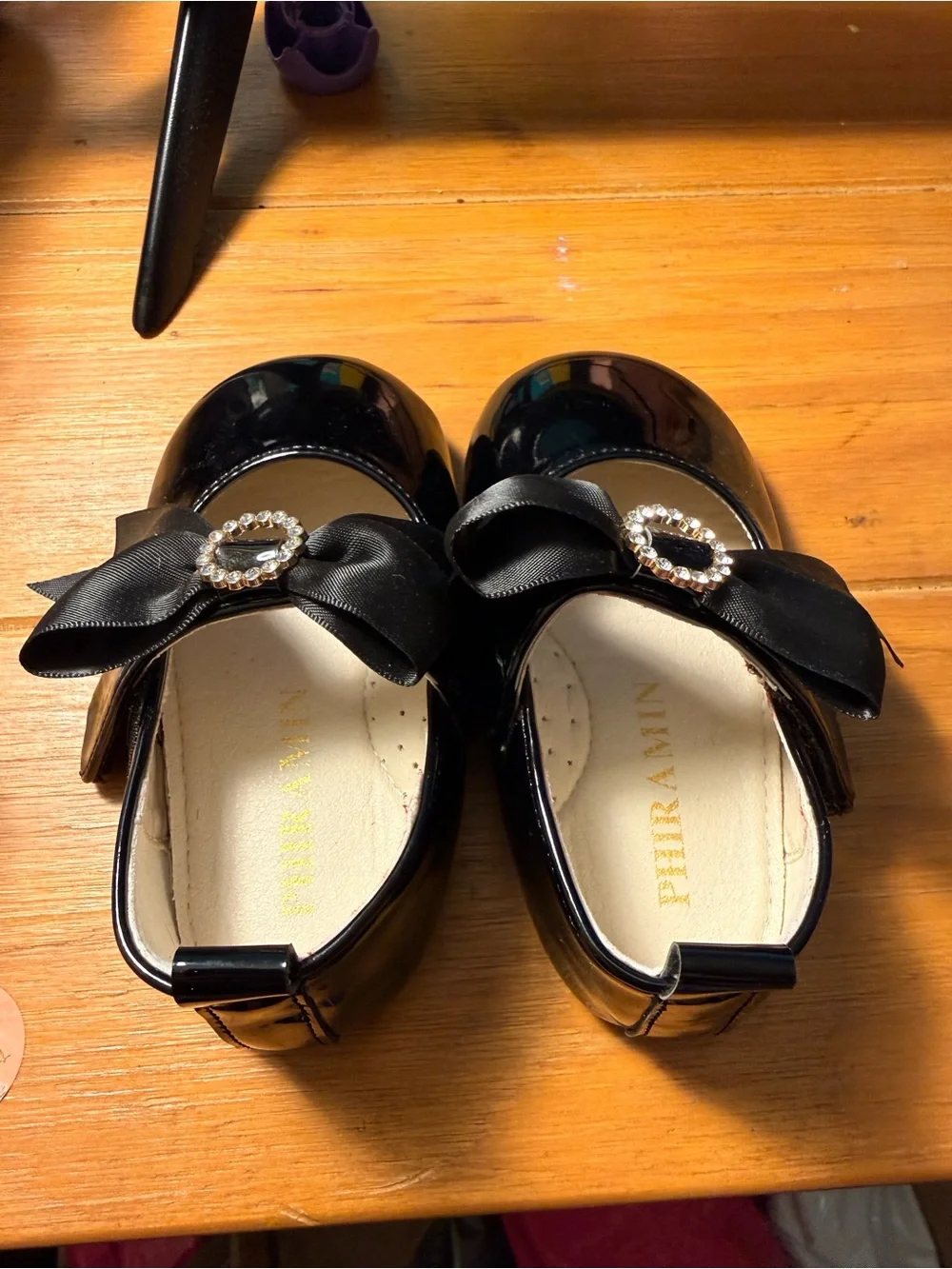 PHIRAMIN Patent Leather Bow Mary Jane Dress Shoes Toddler 5.5 Worn Once